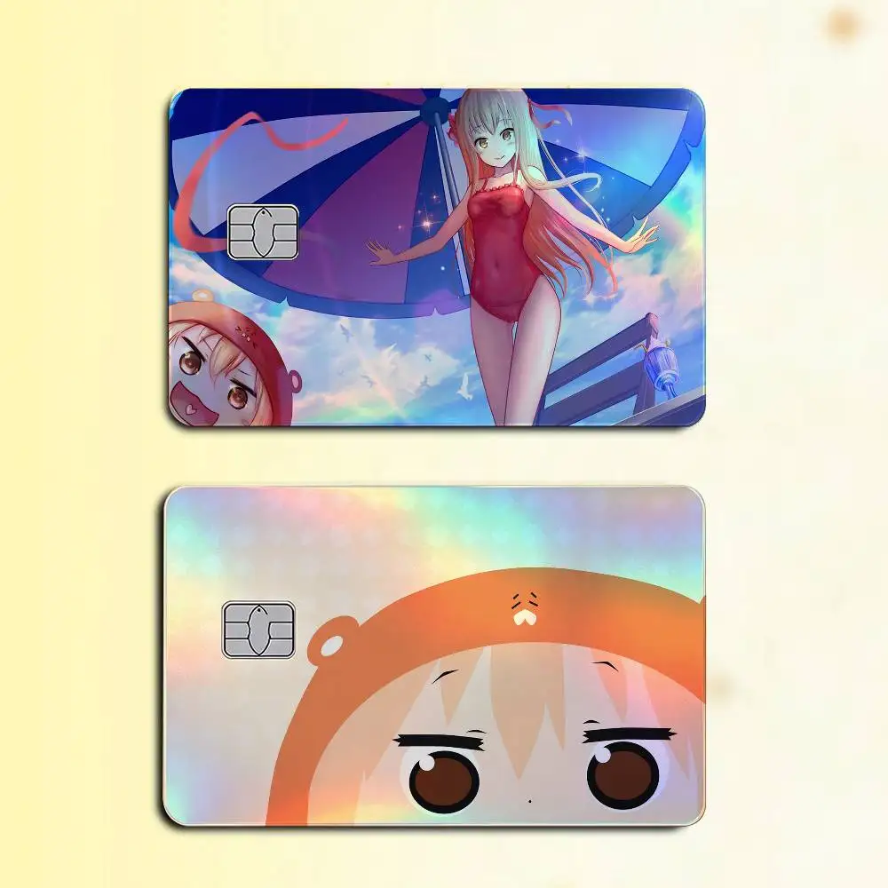 Himouto! Umaru-chan Laser Holographic Card Skin Sticker For Credit Debit Cards - 4pcs/Set Waterproof Scratch-Resistant Protector
