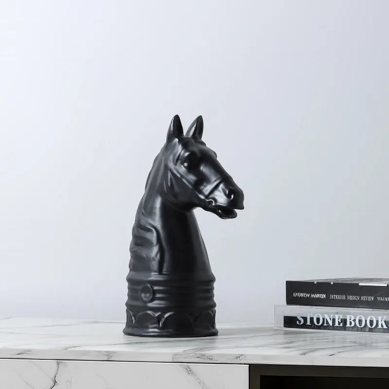 

Black Horse Head Statue, Made of Resin Crafts, Animal Sculpture, War Horse Statue Decoration, Doll Home Decoration