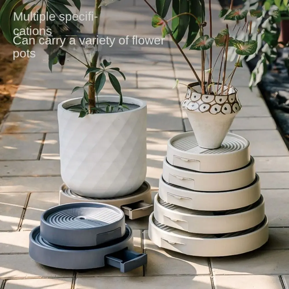 Round Movable Plant Stand Heavy Duty Universal Wheel Flowerpot Tray Non-Slip Breathable Plants Pots Holder Garden Supplies