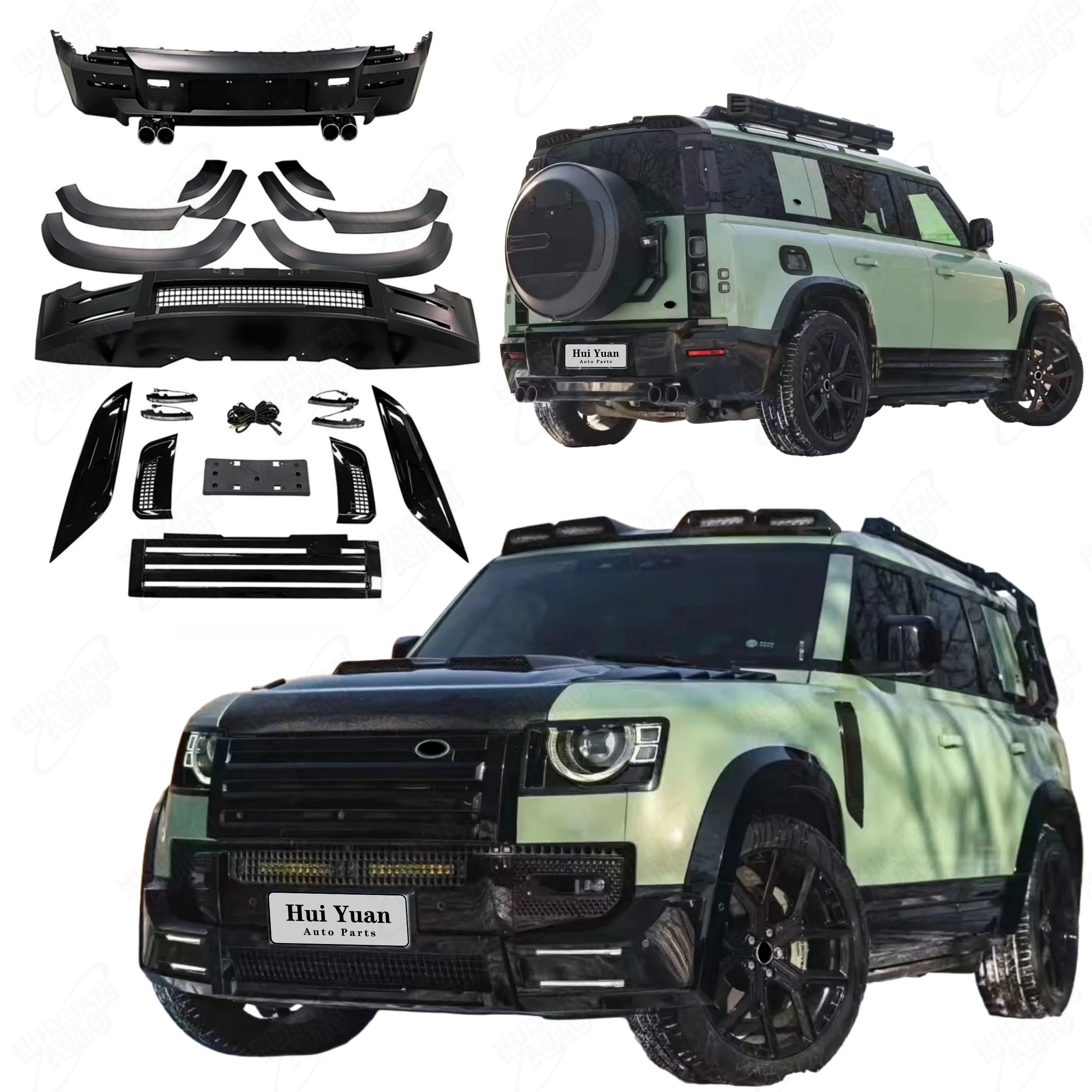 

Factory Direct SaleAuto Part for Defender 2020-2025 to Lunma with Front and Rear Car Bumpers Assembly with Grille