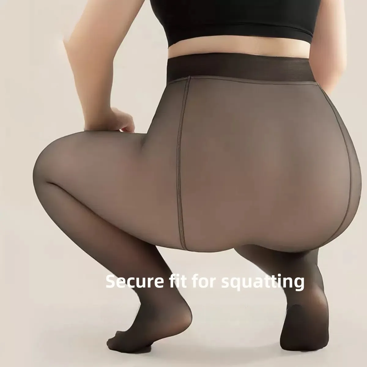 

Thiened Fce, прозрачные осенне-зимние женские теплые нескользящие верхняя одежда большого размера, носимые длинные леггинсы с высокой талией