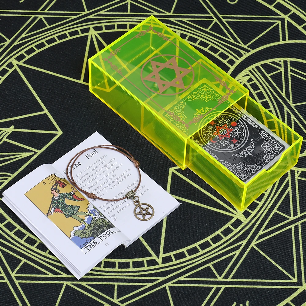 Crystal Luxury Set Hexagonal Silver Tarot Gift Box Gold Foil PVC Waterproof and Wear-resistant Board Game Card Divination