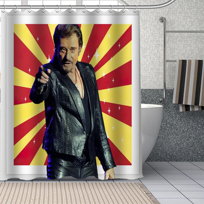 Custom Funny Johnny Hallyday Shower Curtain Waterproof Bathroom Polyester Fabric Bathroom Curtain With Hooks 0826