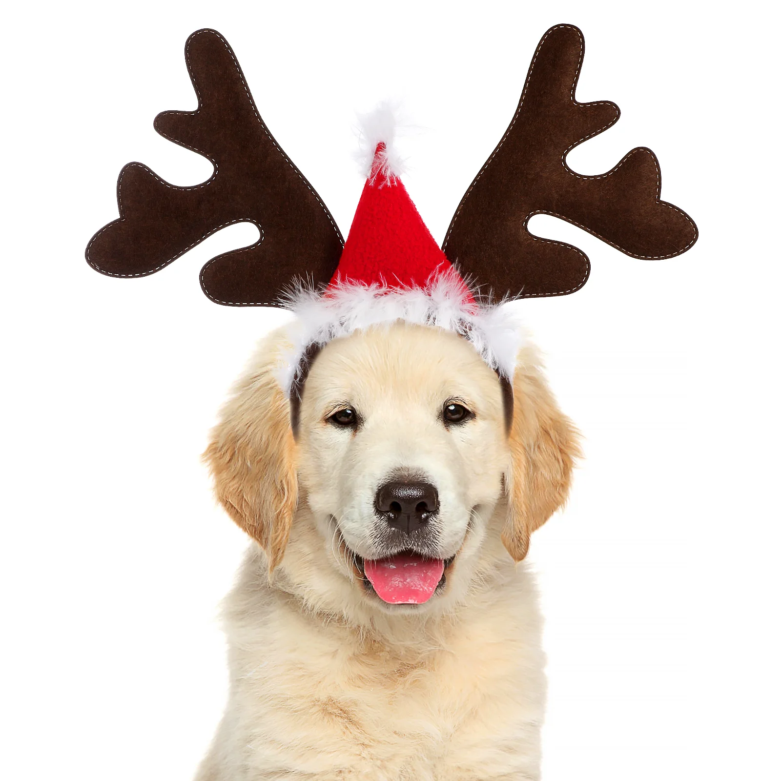 

1 PCS Christmas Pet Antler Headband Fashionable Short Plush Headdress Dog Cat Role Playing Accessory Party Hairwear Pet Fashion