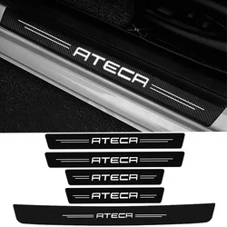 Carbon Fiber Car Door Pedal Strips for Seat Ateca  Logo Auto Door Threshold Sill Protective Rear Trunk Bumper Guard Stickers