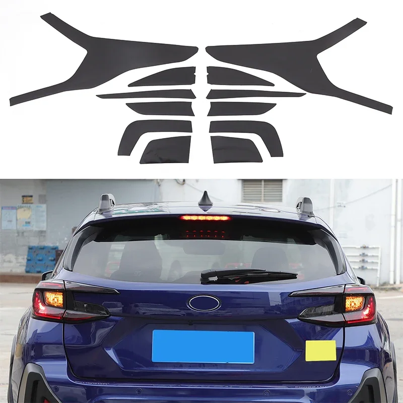 2Pcs TPU Black For Subaru Crosstrek 2024+ Car Headlight Rear Headlight Fog Light Film Decoration Sticker Protection Accessories