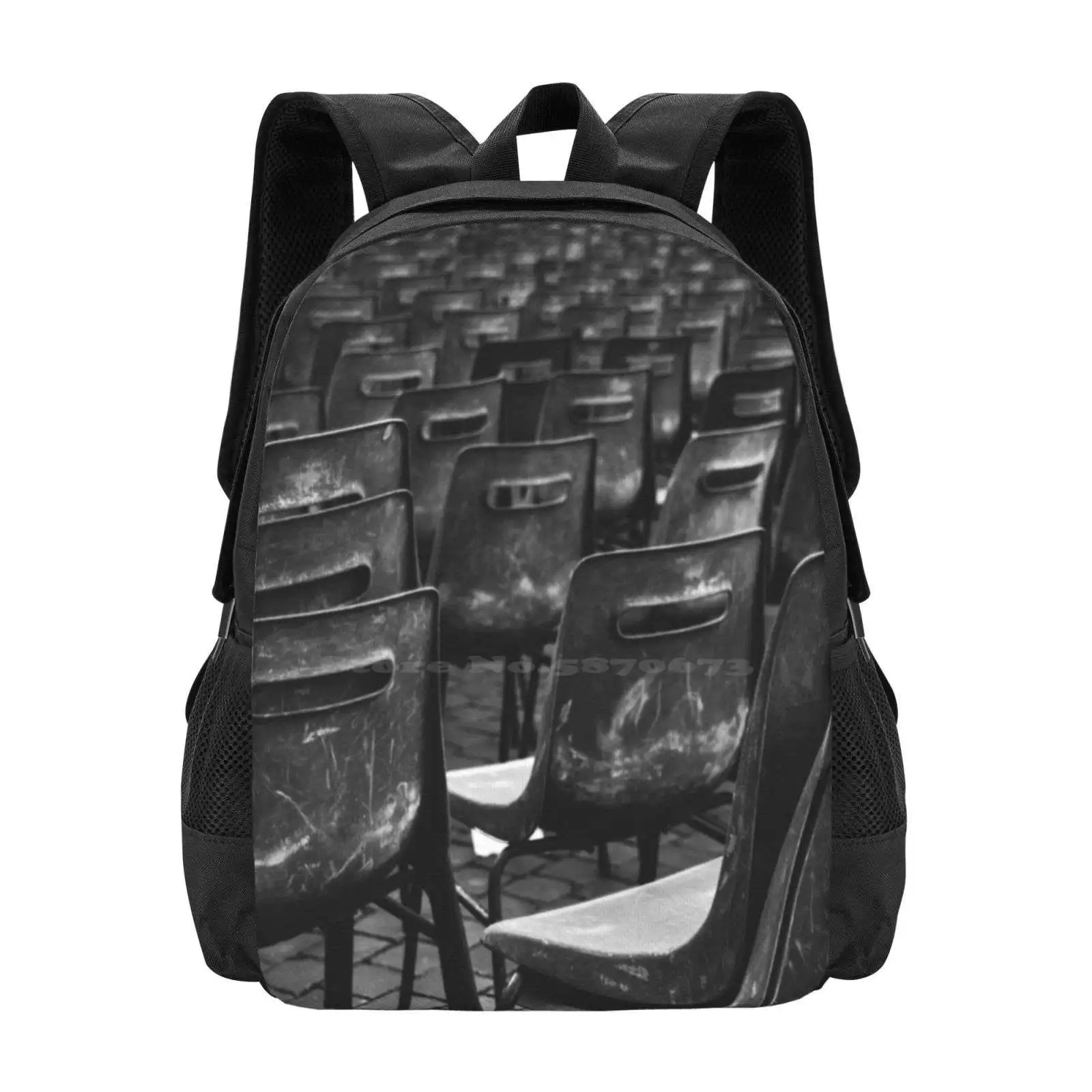 Silence Backpacks For School Teenagers Girls Travel Bags Silence Chairs Roma Europe Vatican Black And White Abstract Travel