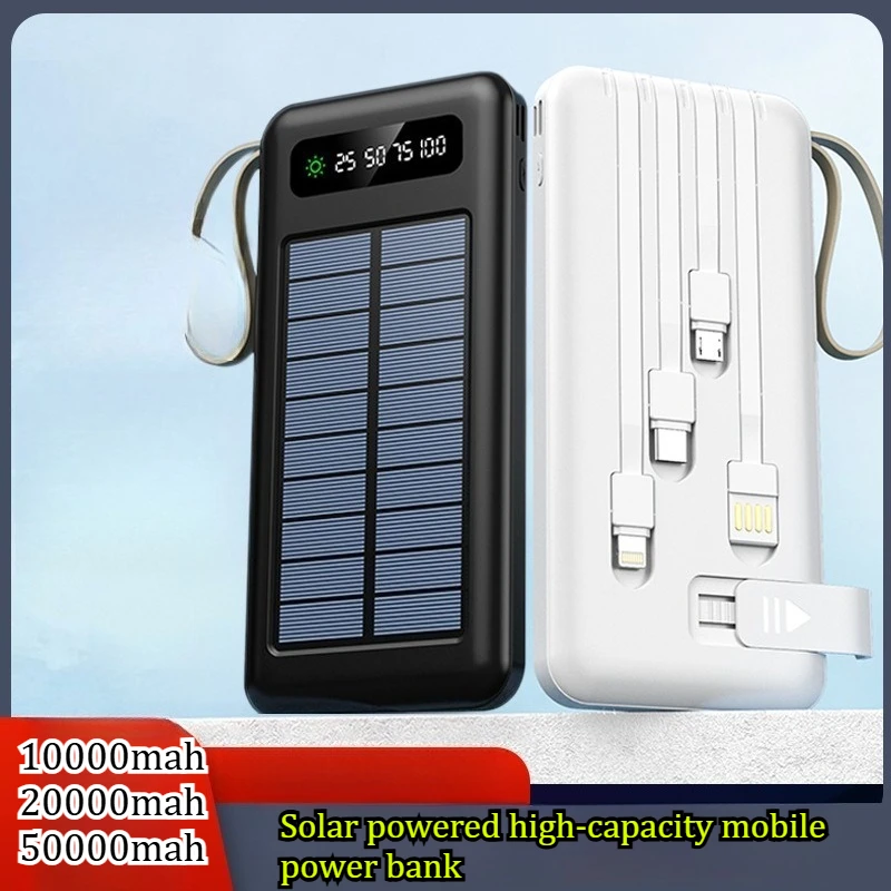 

20000mAh Outdoor Solar Power Large Capacity 10W Shared Built-in Power Bank Battery Life Mobile Power Bank
