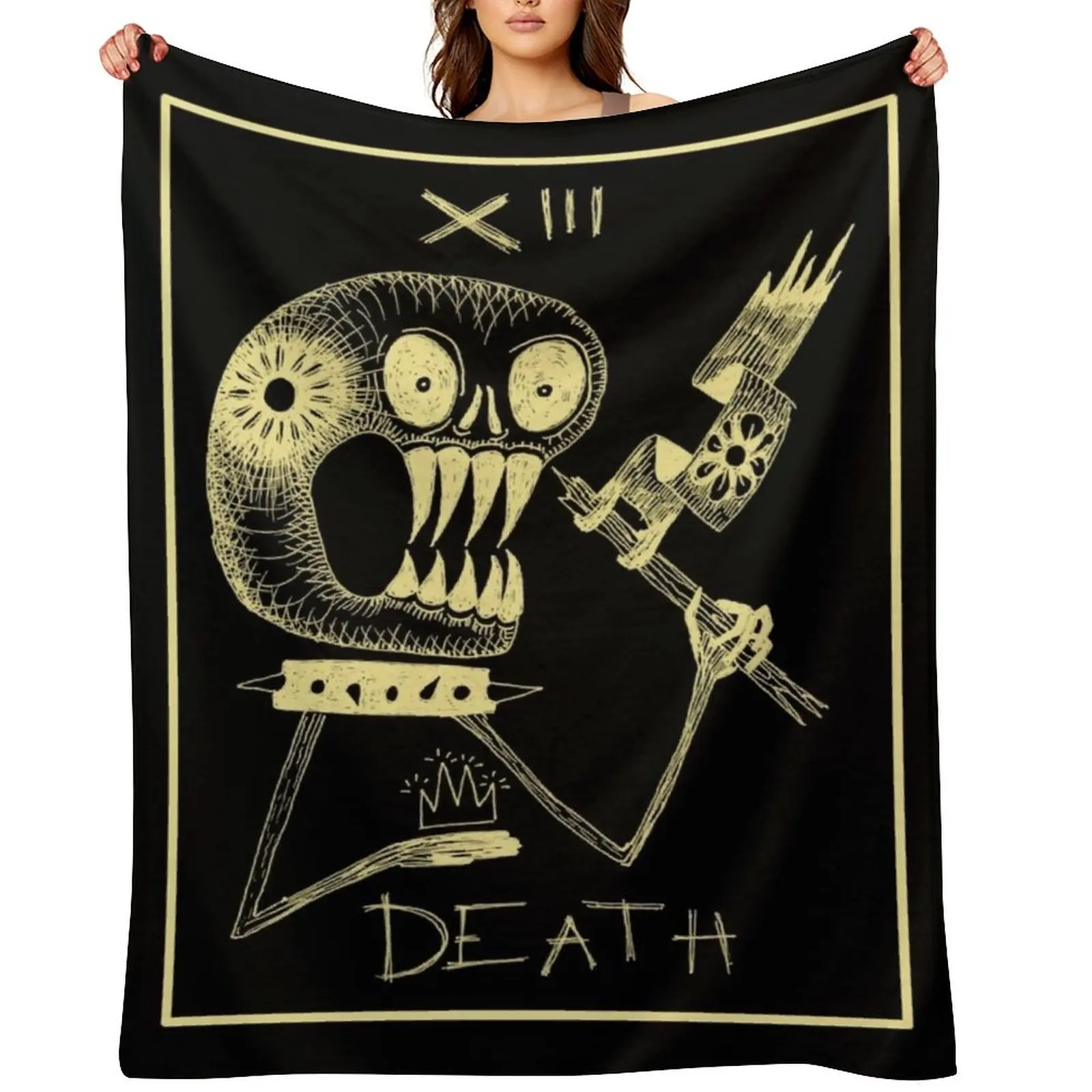 

Death XIII Tarot Card Throw Blanket Warm Thin Polar Retros Blankets