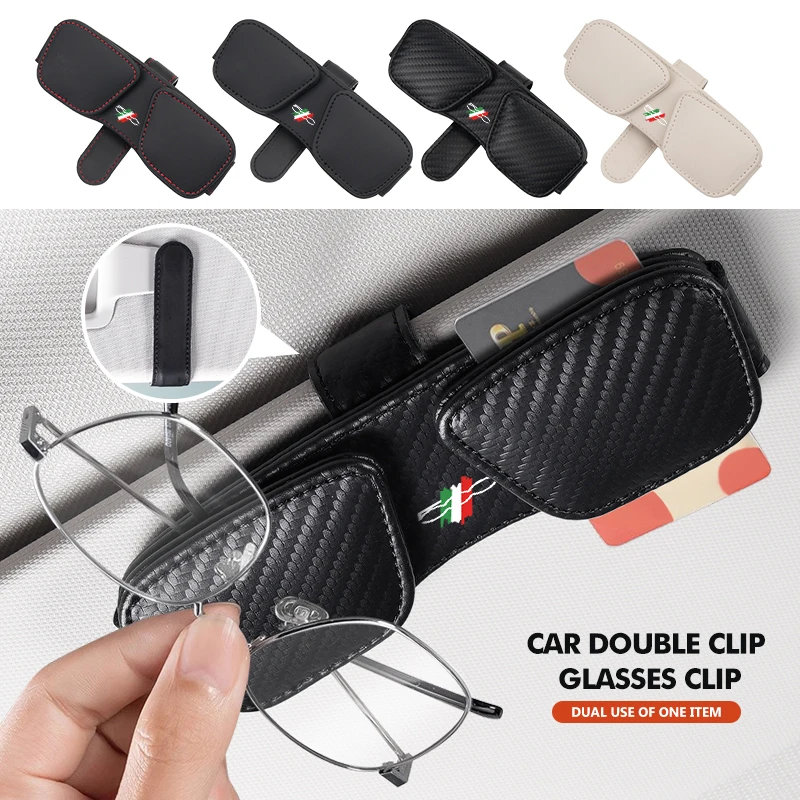 

Double Card Leather Magnetic Eyeglass Frame Sunglasses Clip For Fiat For 500 5CC 124 125 125 500 695