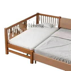 YY Solid Wood Baby Bed for Boys and Girls Princess Bed Single Bed Children Splicing Bed