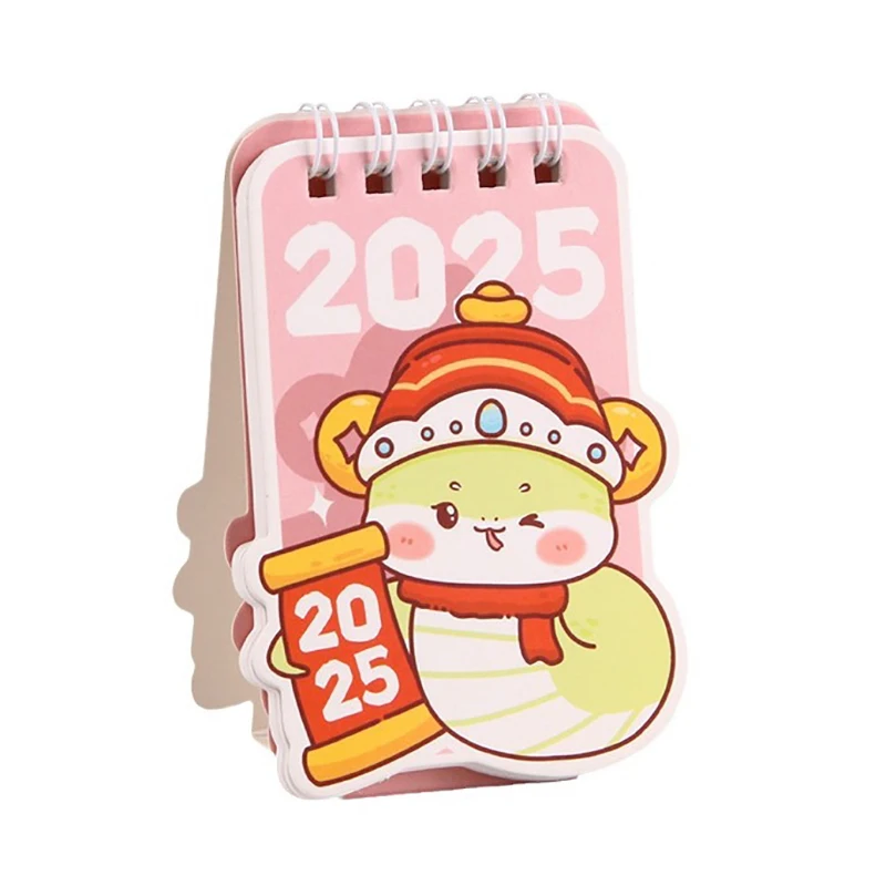 Creative Mini Cartoon Snake Calendar Special-shaped Small Desk Calendar Pocket Portable Calendar Desktop Decoration Small Gifts