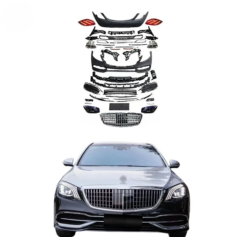 

W222 Car bumpers For 2014-2020 Mercedes Benz W222 S-class upgrade Maybach bodykit Front rear car bumper Headlights Taillights