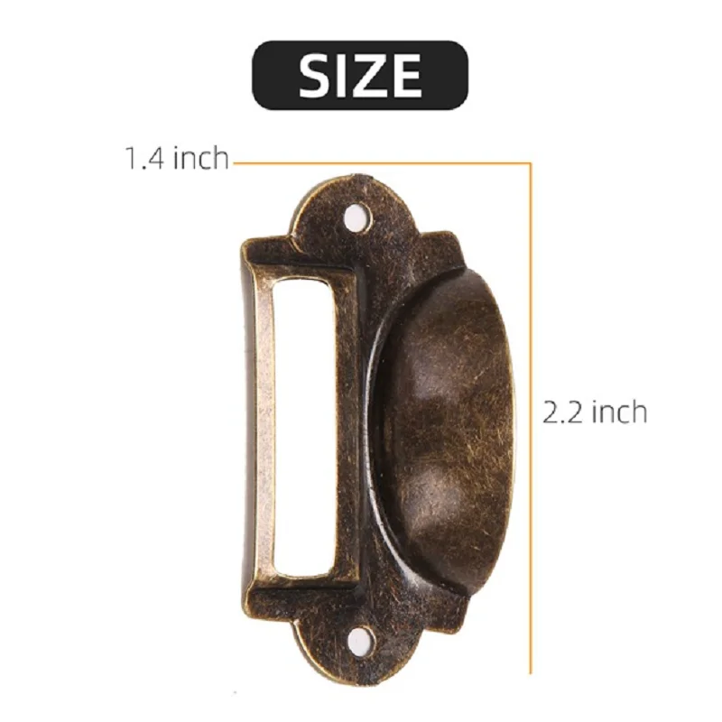 20PCS File Name Card File Cabinet Handles Label Holder Antique Bronze Drawer Label Pull Cabinet Frame Handle File Name