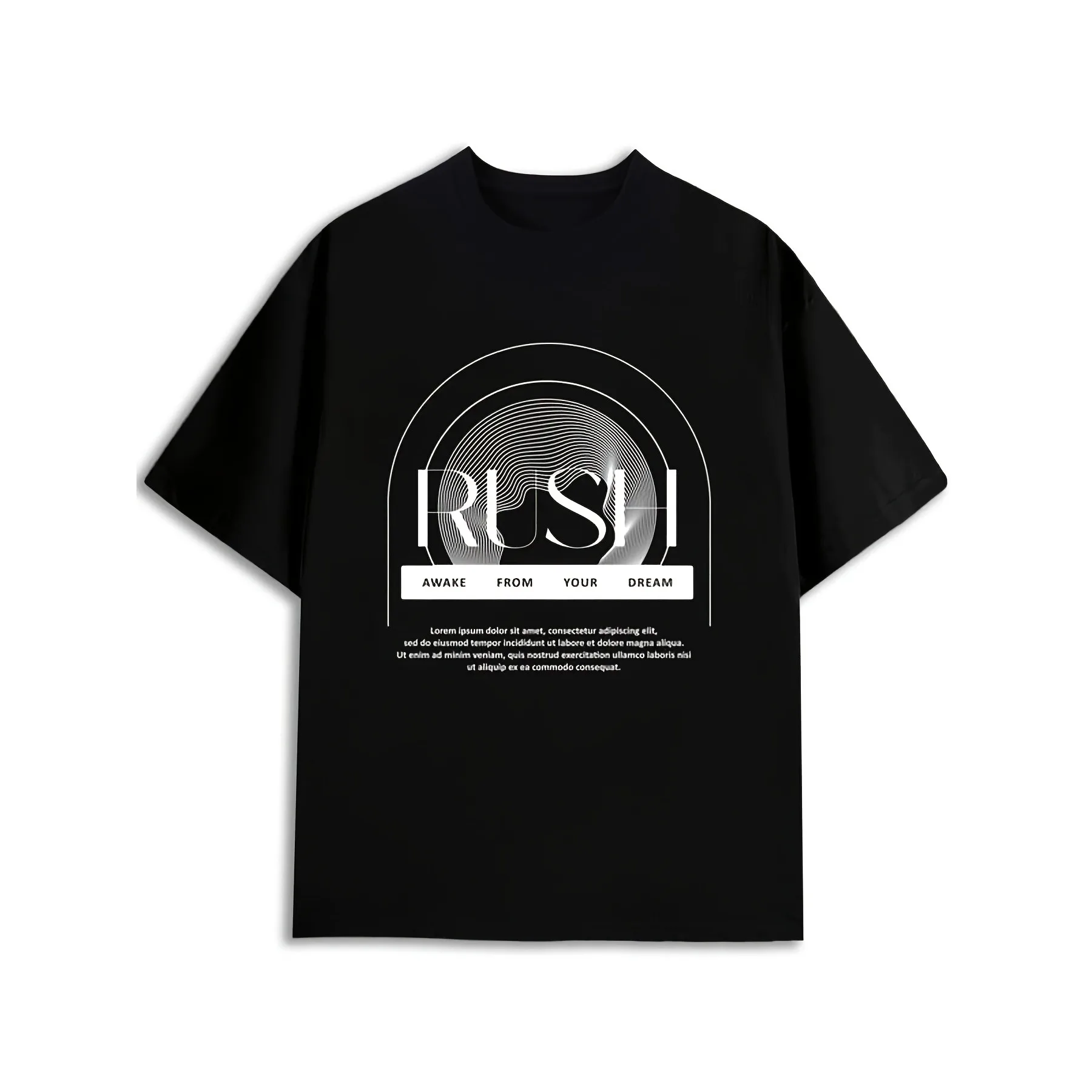 T-shirt graphique Rush Dream Awakening pour hommes, en coton, col rond, décontracté, à manches courtes