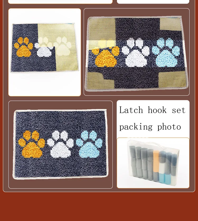 Latch Hook Kit Cushion Smyrna Buttons Package Words styles 2025 Pattern Latch Hook Kits Set For Needlework