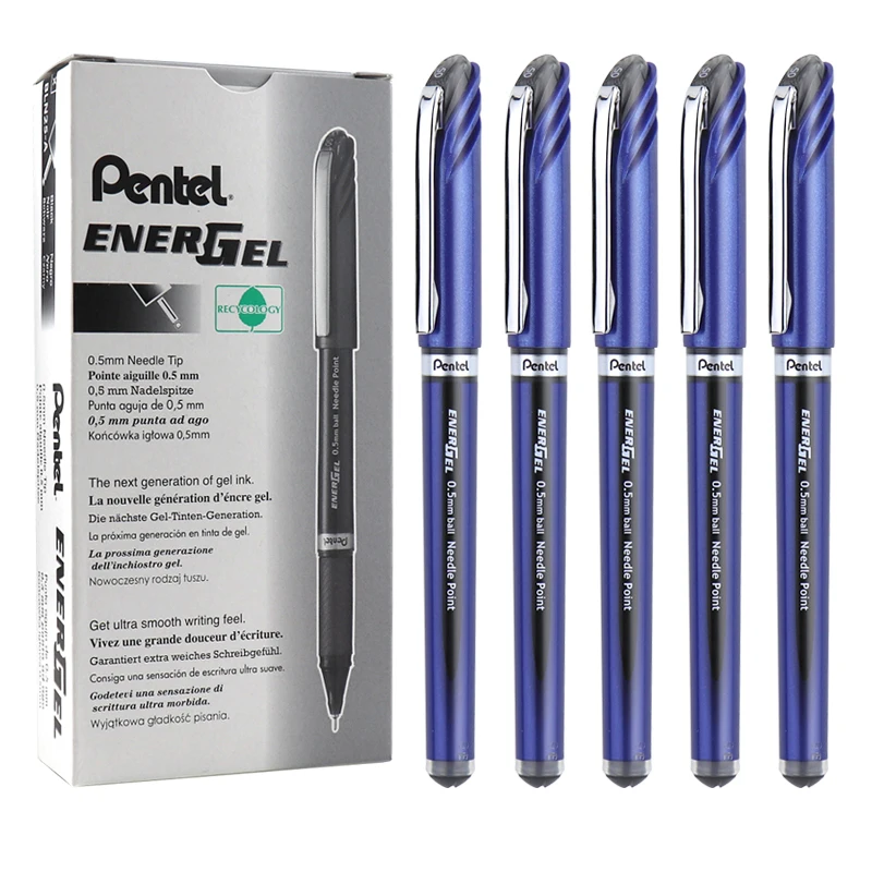 12pcs/box Japan Pentel BLN-25 Quick-drying Gel Pen 0.5mm Writing Smooth Needle Nib Office Signature Pen Writing Stationery