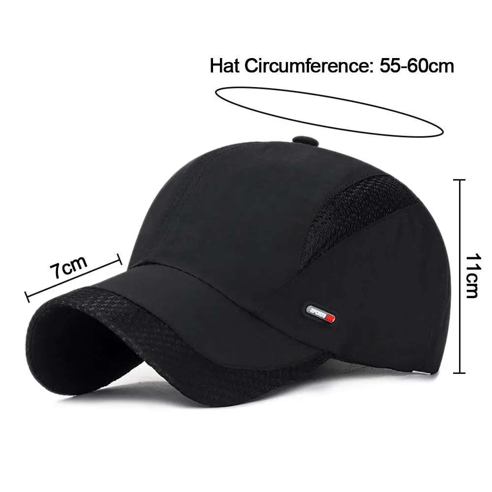 Casquette de baseball unisexe en maille respirante à séchage rapide, chapeau de soleil pour sports de plein air, snapback