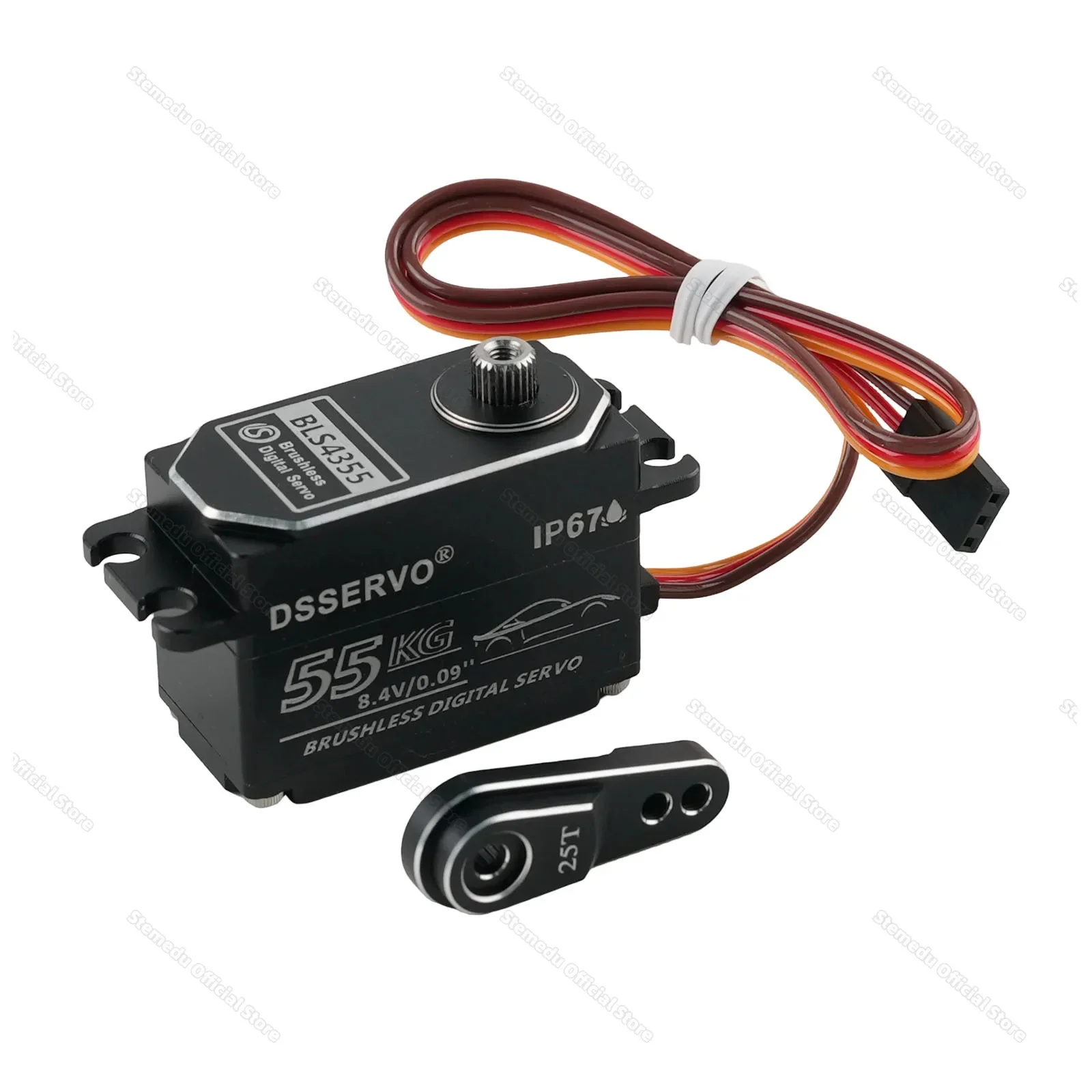 低プロファイル-bls4355-55kg-全金属製-デジタルサーボ-ブラシレスモーター-180-270-360-°-rcロボット-カーモデル用、角度調整サーボモーターのdiyパーツ