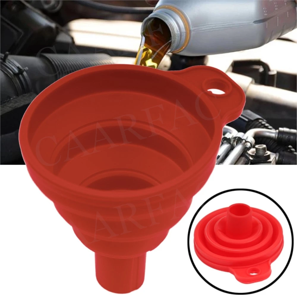 Car Engine Funnel Universal Silicone Liquid Funnel Washer Fluid Change Foldable Portable Auto Engine Oil Petrol Change Funnels