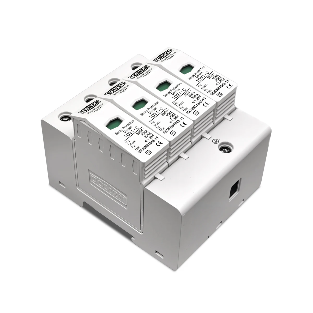 TOMZN AC SPD 3P+N 20-40kA 275/385/420VAC House Surge Protector protection Protective Low-voltage Arrester Device Lightning OB0 - Image 3