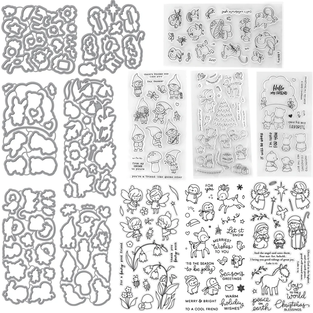 Weihnachten Thema Winter Thema Bundles Klare Stempel Und Metall Schneiden Stirbt Für DIY Handwerk Machen Karte Album Scrapbooking Dekoration