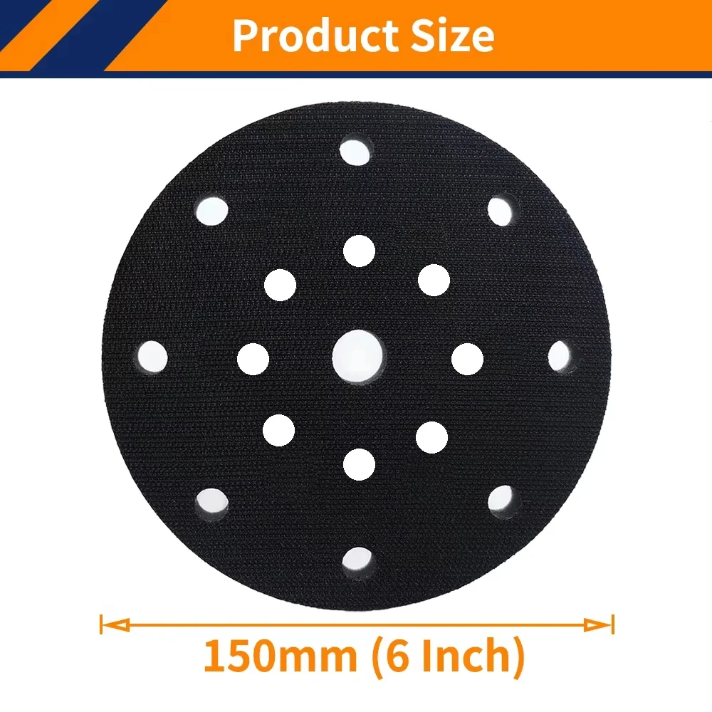 6 Inch 150mm 17 Holes Soft Sponge Interface Pad Sanding Pads Backing Hook & Loop Sanding Discs For Polisher