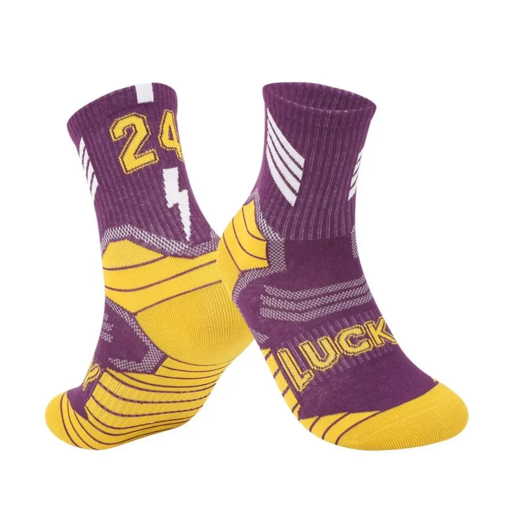 

1 Pair Unisex Cotton Basketball Socks Long Tube-shaped Non-slip Children Soccer Socks Protect Feet Casual Towel Socks Gym