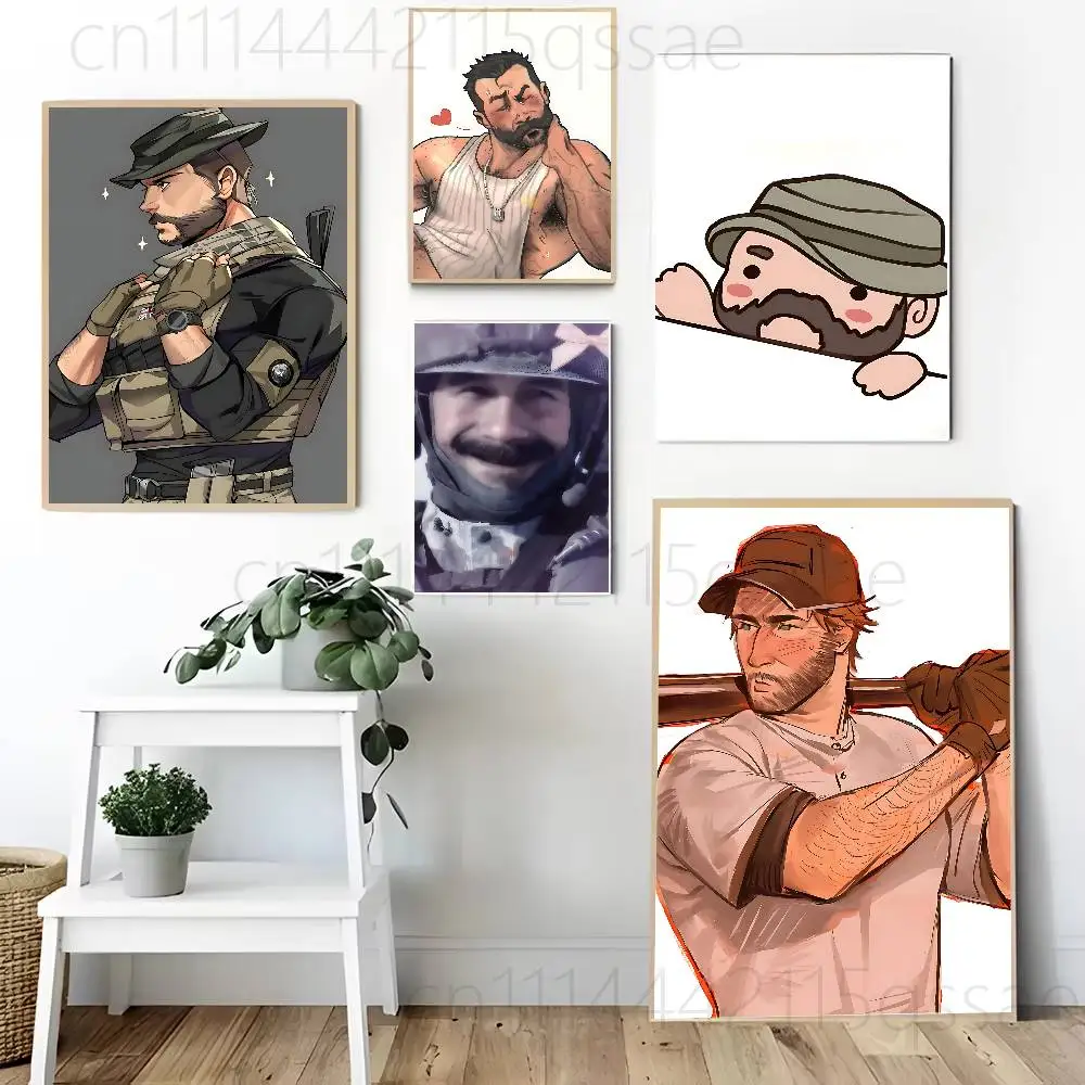 For Captain J-John P-Price Poster Self-adhesive Art Waterproof Paper Sticker Coffee House Bar Room Wall Decor
