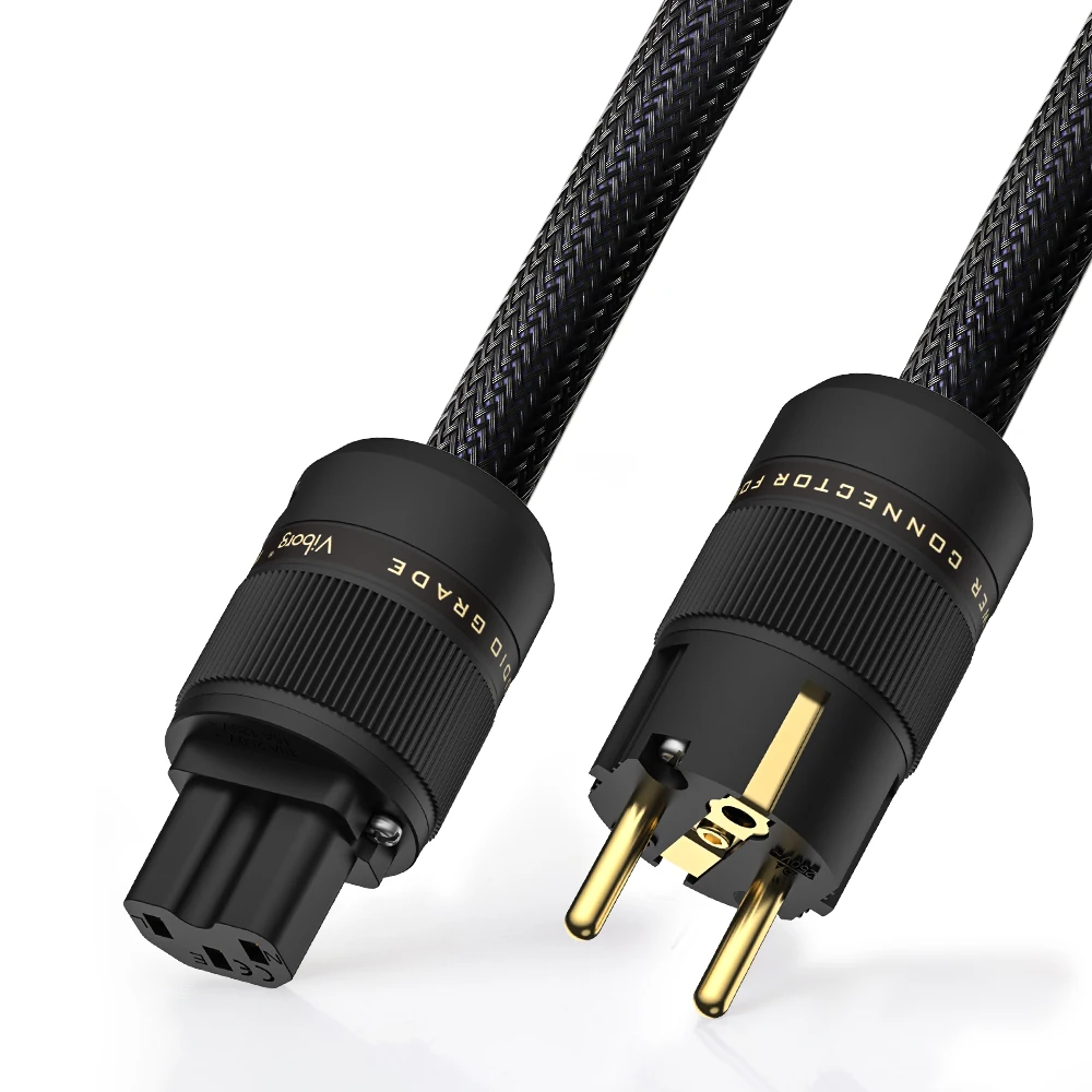 

Pure Copper Audiophile AC Power Cable Pure Black Power Cord Cable Audiophile Grade IEC Power Cable