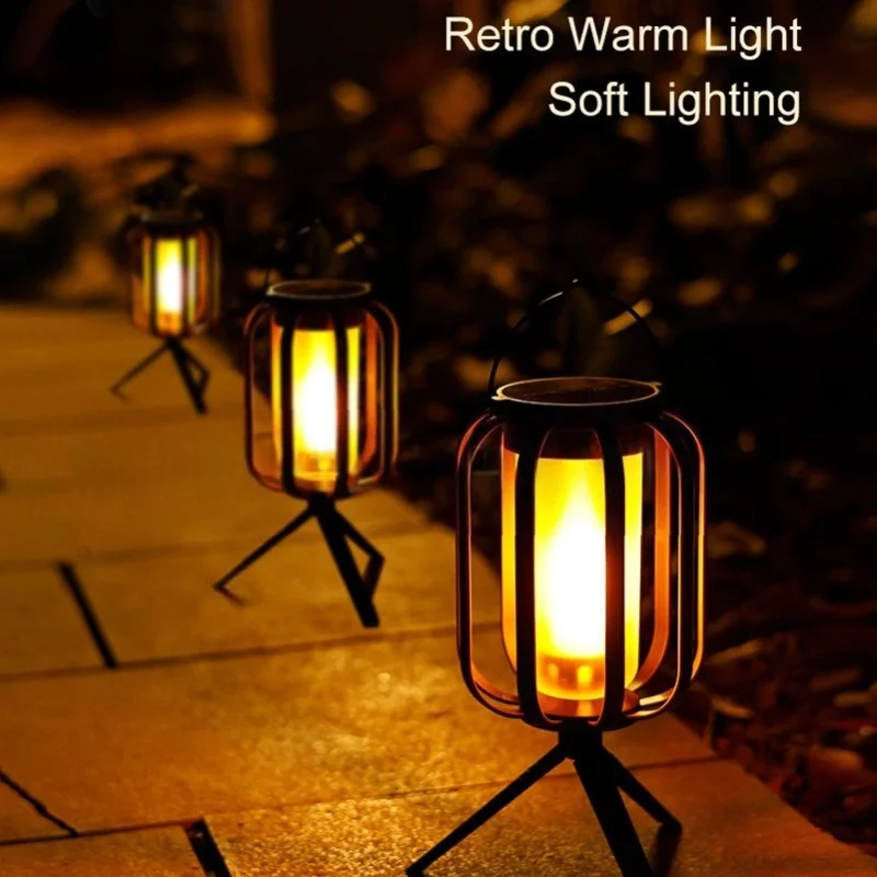 فانوس شمسي مقاوم للمطر معلق يعمل بالطاقة الشمسية مع حامل ثلاثي القوائم لمسار الحديقة في الفناء الخلفي #6