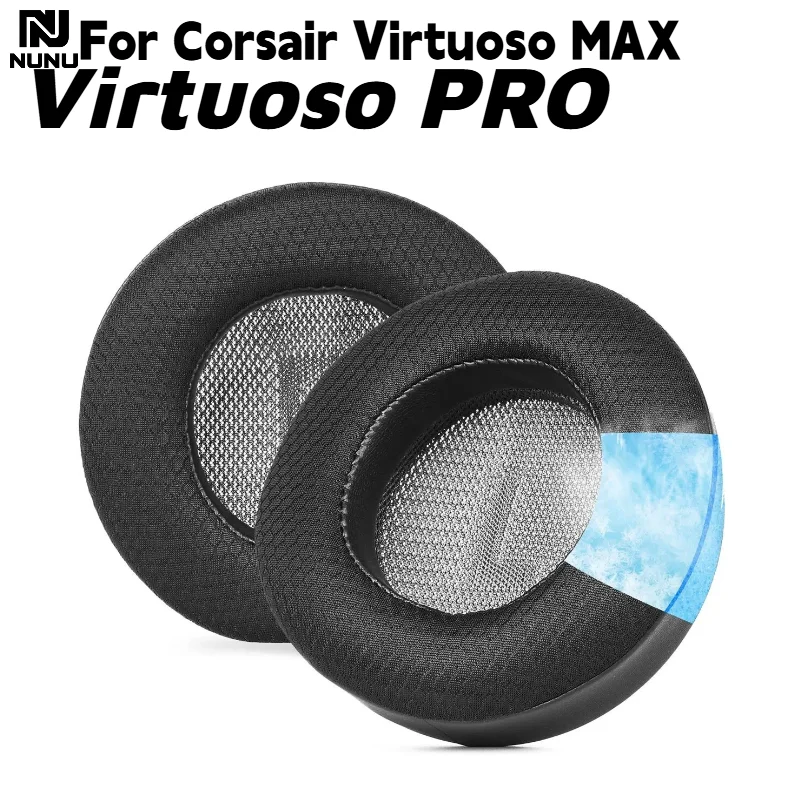 

Replacement Breathable football net/ Ear Pads Ice gel with a buckle For Corsair Virtuoso MAX / Virtuoso PRO Headphone