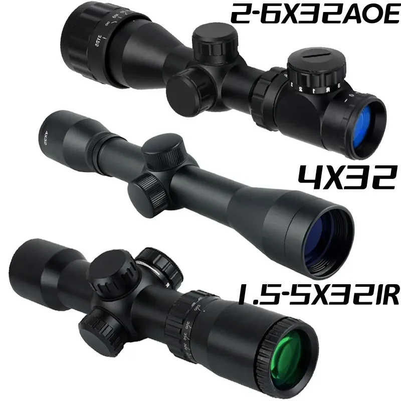 Metal Compact 4x32 2-6X32AOE 1.5-5x32IR Hunting Crossbow Short  Riflescopes Optical Reflex Scope Tactical Hologram Sight 11/20mm