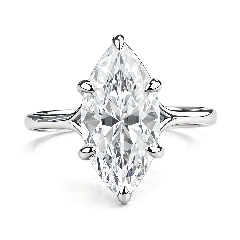 

D Color VVS1 3CT Moissanite Ring S925 Sterling Silver Zircon Rings Plated with 18K Gold for Woman Birthday Jewelry Gift