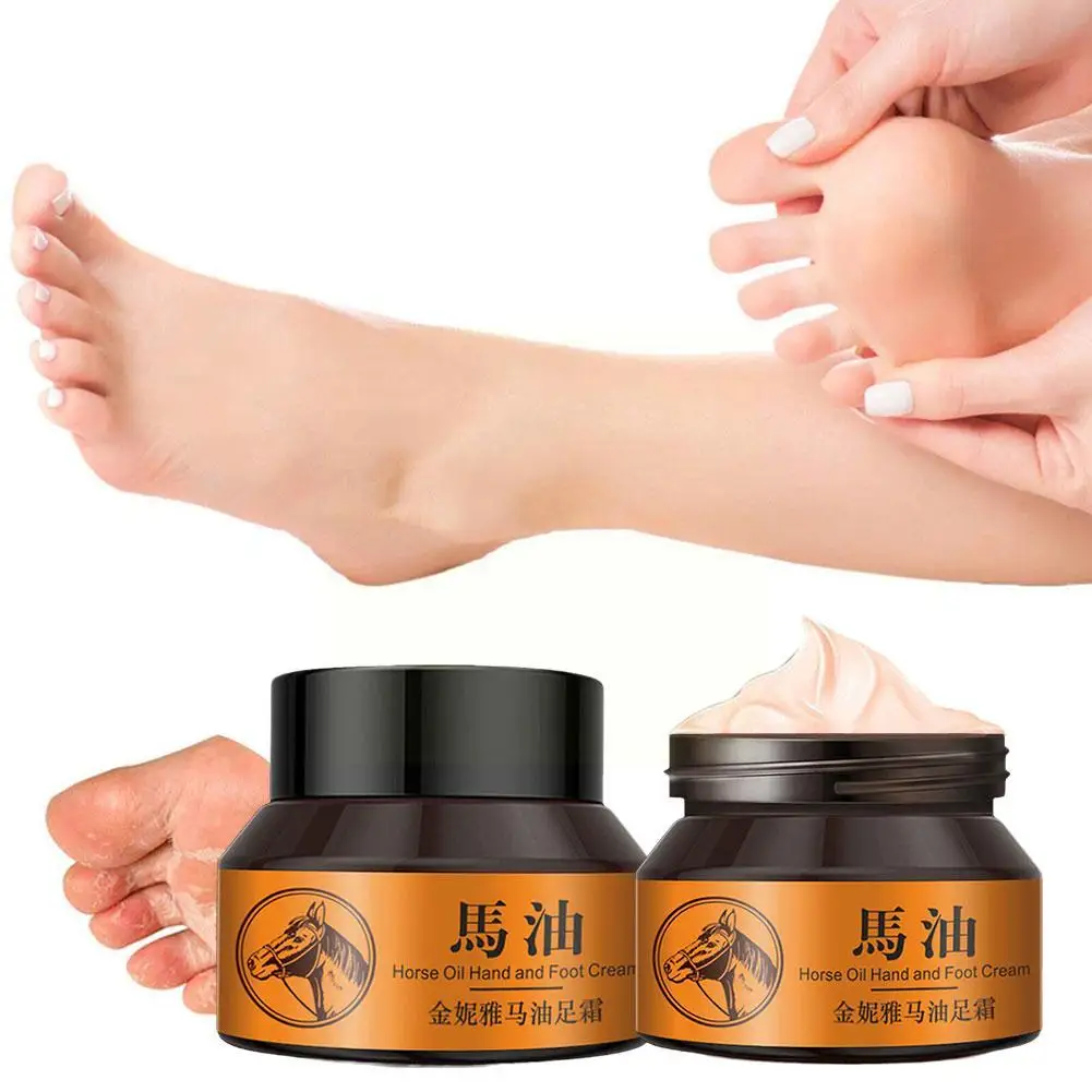 Crema antigrietas de aceite de caballo para pies, crema reparadora para talón agrietado, eliminación de piel, callos de manos, cuidado de pies, anti-dryi, suave, B6Z9, 30g