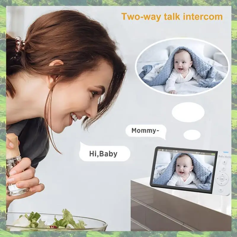 A59Z-スクリーンビデオベビーモニター10ズームカメラ温度表示画面スマートホーム