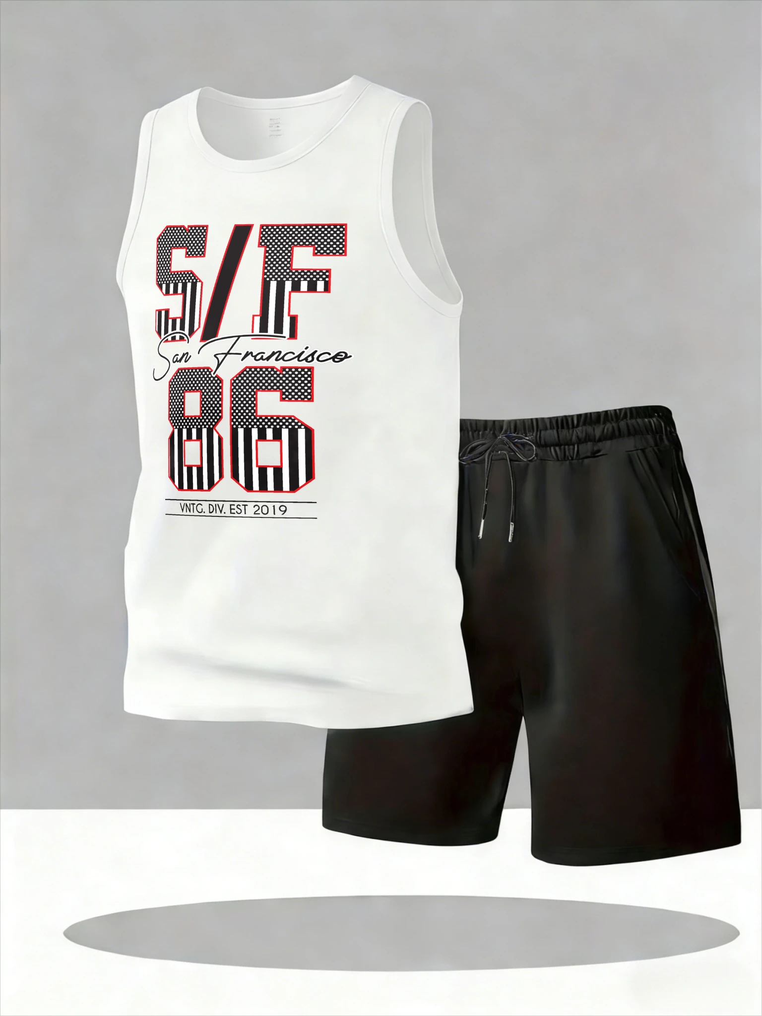 

Men's Tank Top Sets 2026 Summer Quick drying oversize Tracksuit men beach crewneck Breathable running two-piece set sports