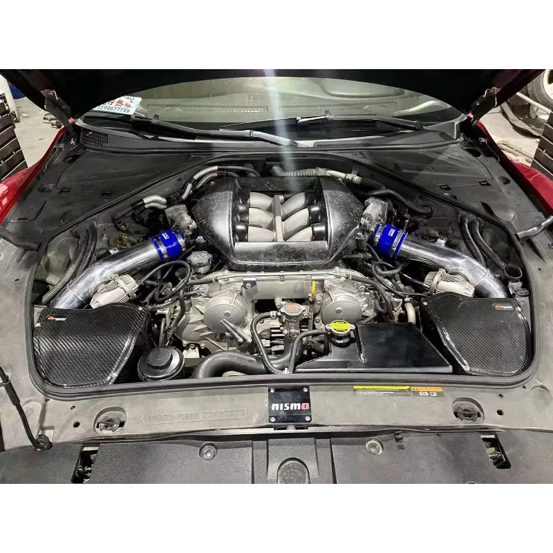 GTR R35 3.8TT용 에어박스 포함 100% 드라이 카본 파이버 냉각 공기 흡입 시스템