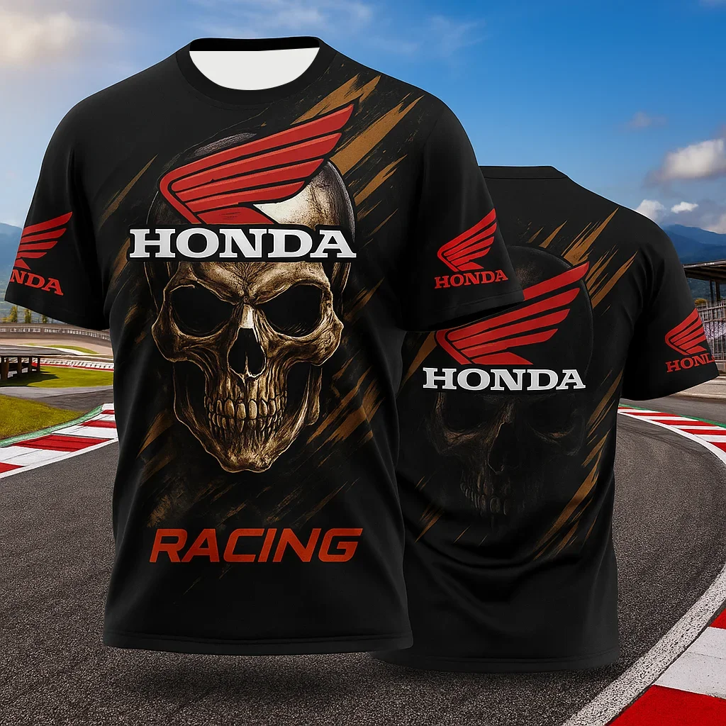 

Men’s Summer Honda Racing T-shirt Quick Dry Short Sleeve Lightweight Motorcycle Biker Sportswear Breathable for Outdoor Use