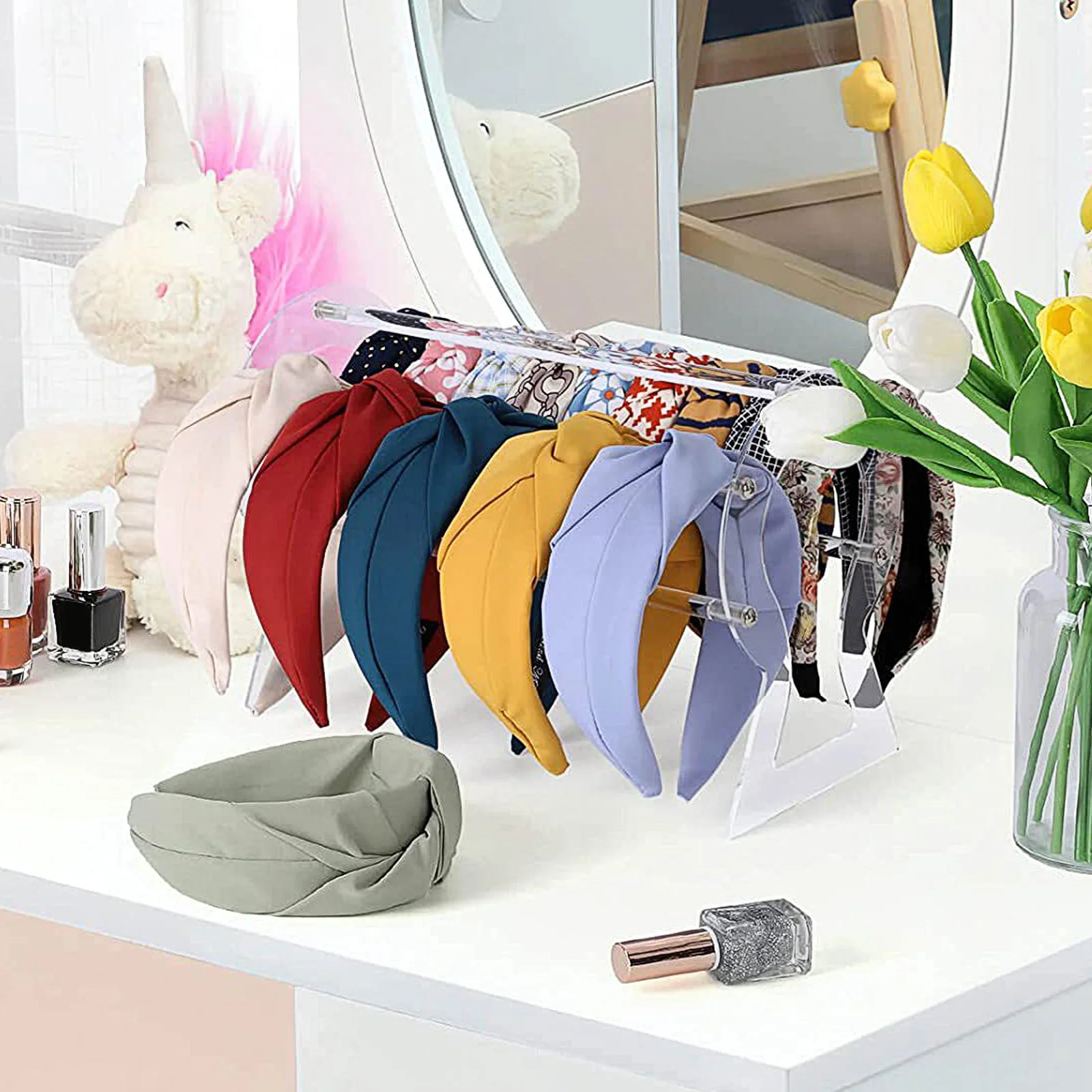 

Acrylic Headband Holder Headband Display Stand Hair Accessories Organizer Rack Lightweight Durable Jewelry Storage Rack For