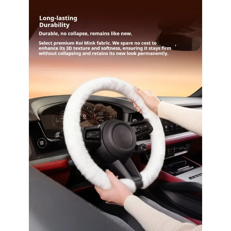 لبنز ABC E R S الفئة GLA EQC جديد شتاء دافئ لينة أفخم غطاء عجلة توجيه سيارة كوي الفانيلا غطاء مقبض غطاء التوجيه يغطي #5