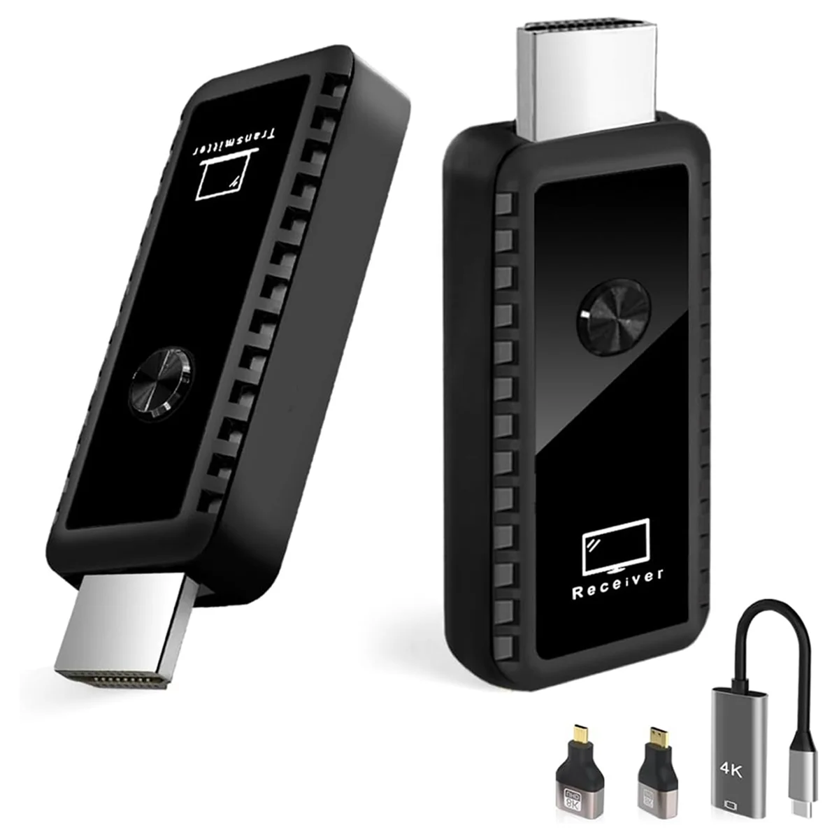 Wireless -Compatible Transmitter and Receiver 100ft/30m, 4K Decode 1080P Output 2.4G/5G Plug&Play