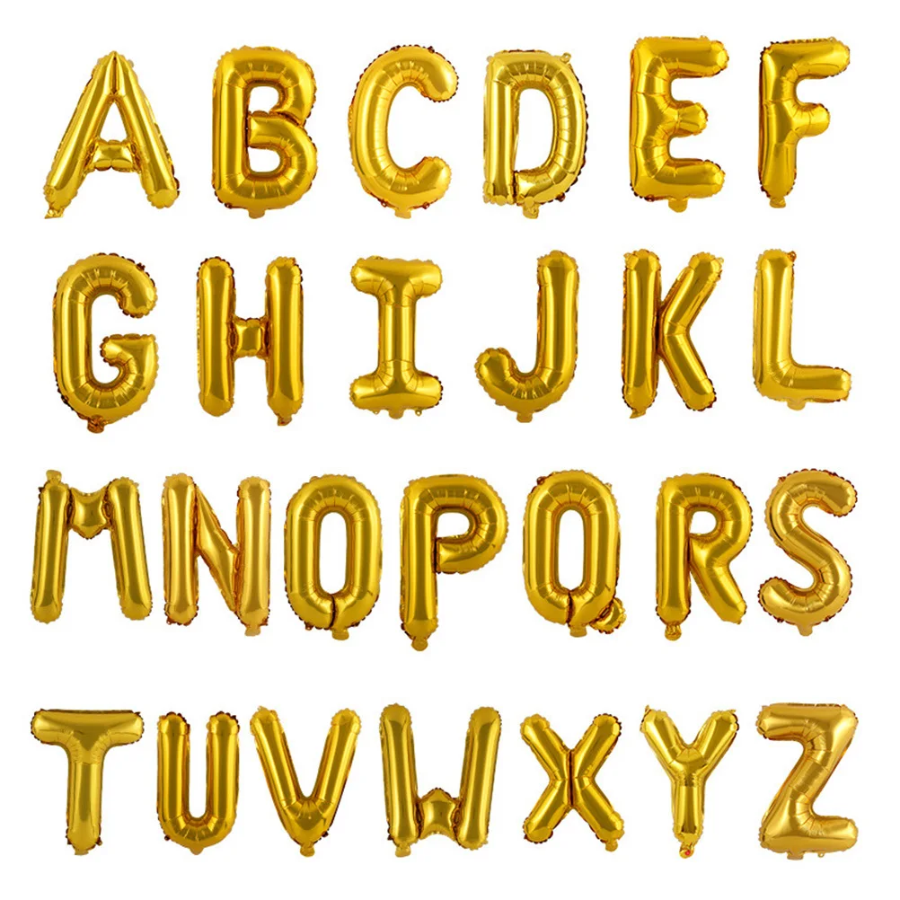 

Aluminum Film Balloons Happy Anniversary Letters Decorative Set For Wedding Party Birthday Holiday Events Golden