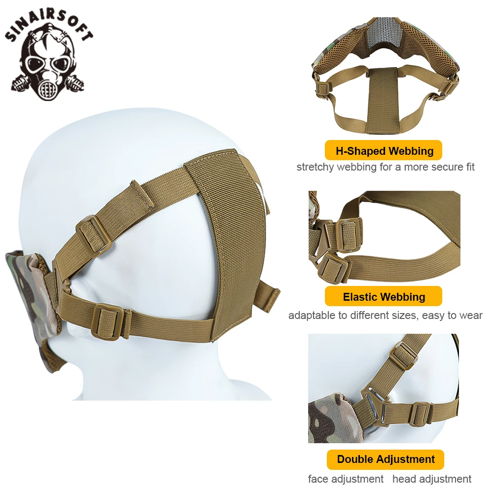 SINAIRSOFT máscara táctica paintball con rejilla metálica - imagen 2