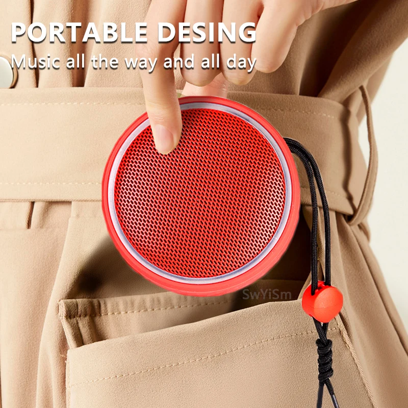 Altavoz inalámbrico FM0208 de alta potencia para exteriores, Subwoofer con Bluetooth, IPX6 resistente al agua, estéreo, luz LED, tarjeta TF/TYPE-C, 5W, nuevo