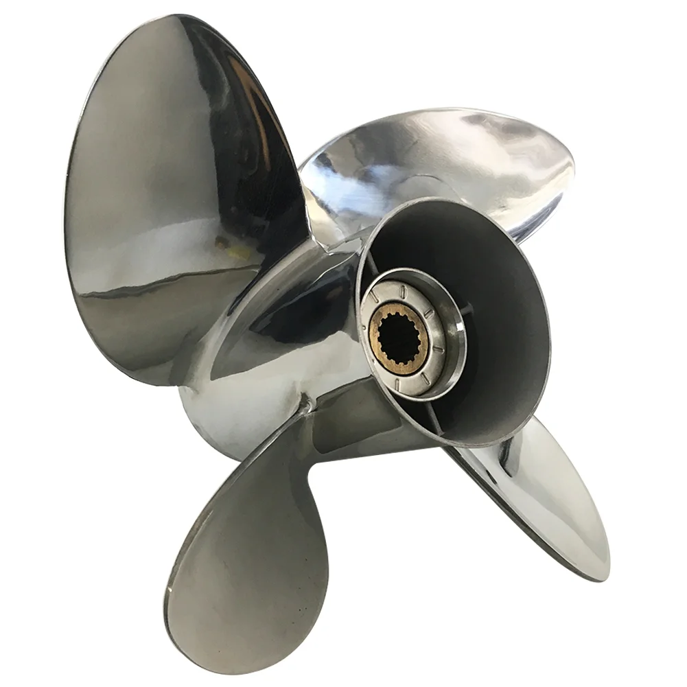 4 Blades STAINLESS STEEL Propeller MARINE PROPELLER Mathed For Engine DF90,115,DF140HP 13 X19 OUTBOARD PROPELLER