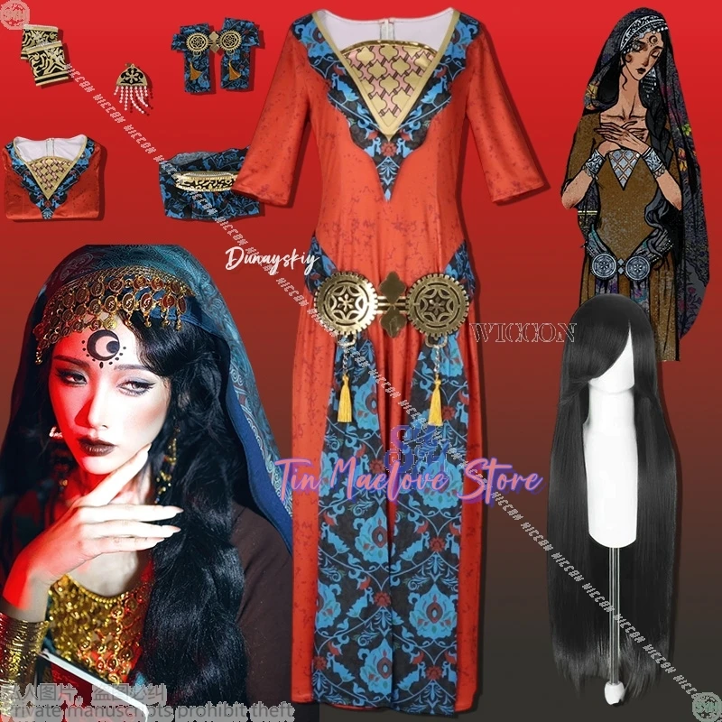 

Maggie Косплей Игра Султана Аниме 코스프레 의상 Формирующее Платье Сексуальное Женское Белье Ретро Цветочные Узоры Лолита Парики Хэллоуин Cos