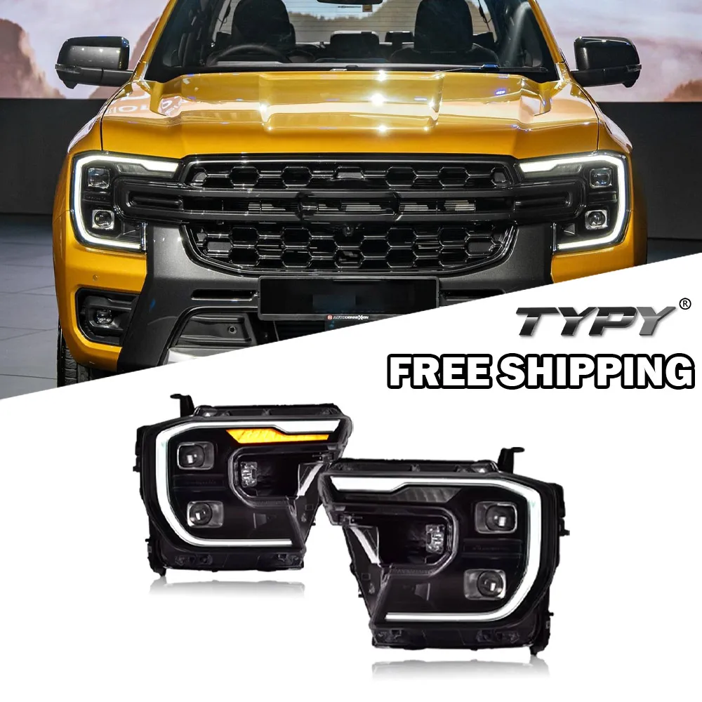 

Car Head Lamp For Ford Ranger T9 2022-2023 Upgrade Modified to NEW T9 Dynamic Turn Signal Brake Car LED Headlights Assembly