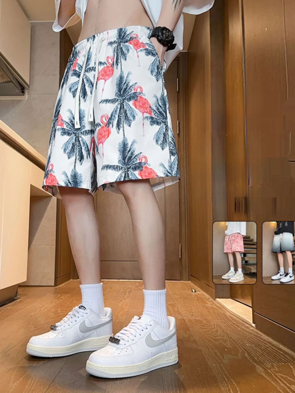 

Мужские пляжные шорты Quick Dry Water Wear, повседневные шорты длиной до колена, молодежные, с эластичным поясом, дышащие, удобные, летние