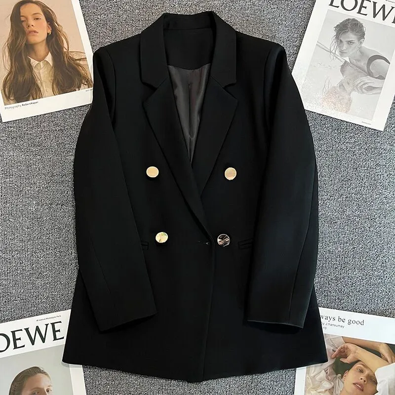 Blazer autunno inverno Giacca da donna elegante Abito doppiopetto casual chic Cappotti moda coreana Capispalla da donna da ufficio slim fit